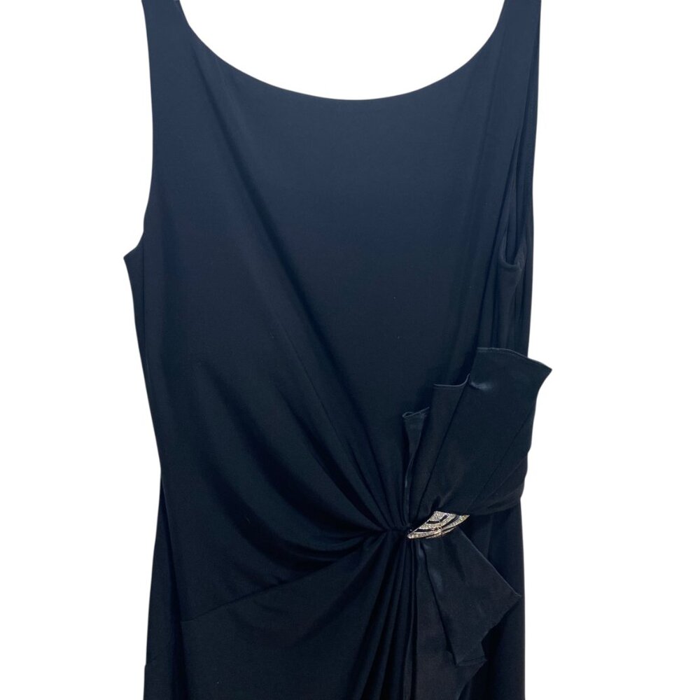 Ralph Lauren Silk Bow Evening Gown Dress Womens 6 Black Tie Bridal Formal Event - Picture 5 of 10